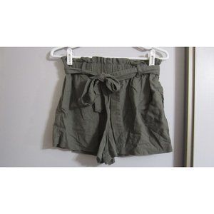 HAVE Medium Green Paperbag waist Shorts